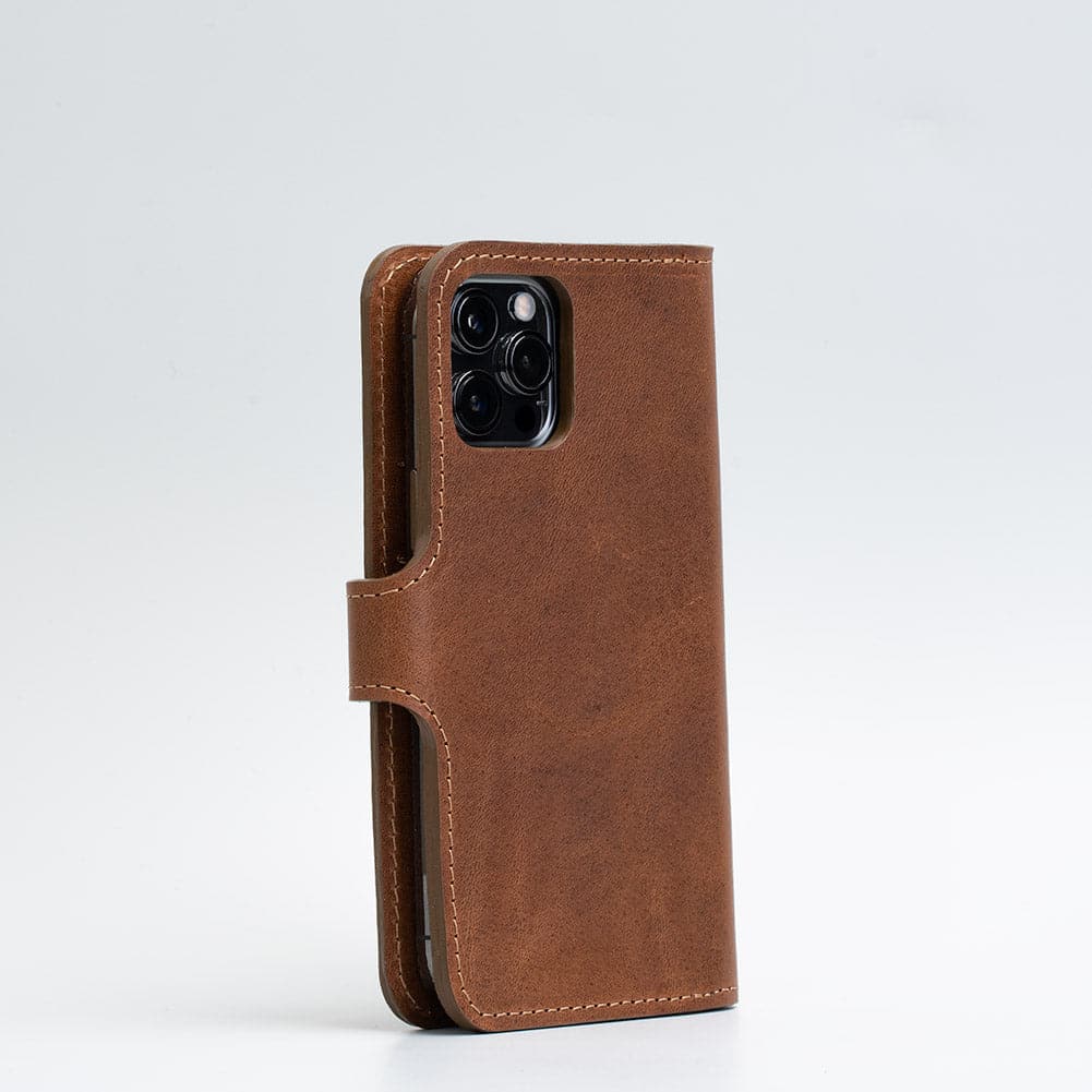 Luxusní kožené pouzdro typu Folio pro iPhone 12/13 s MagSafe – Classic 4.0