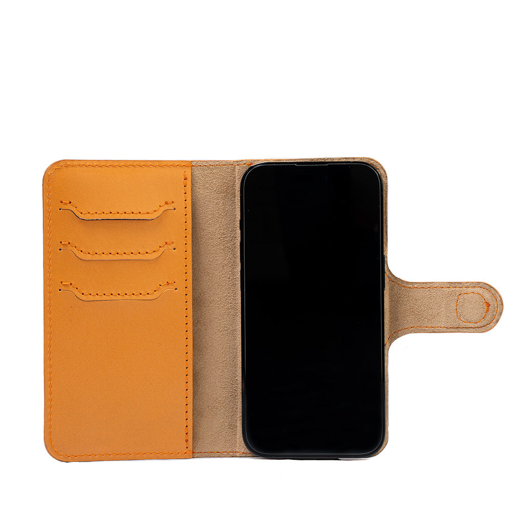 Pouzdro typu Folio z výběrové kůže pro iPhone 15 – Classic 4.0
