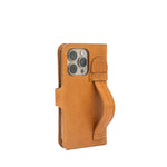Kožené pouzdro typu Folio s gripem pro iPhone 15 – The Grip Folio (MagSafe)