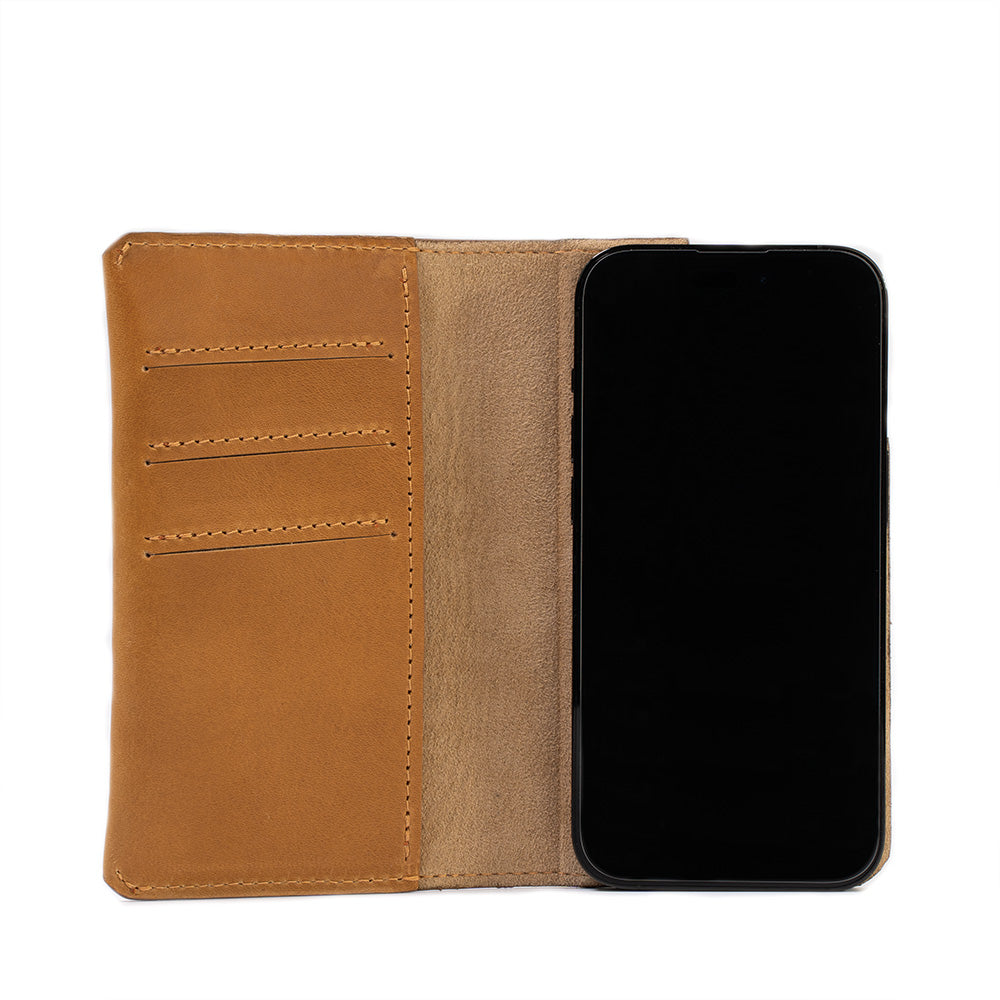 Kožené pouzdro typu Folio pro iPhone 12 / 13 s MagSafe – Minimalist 1.0
