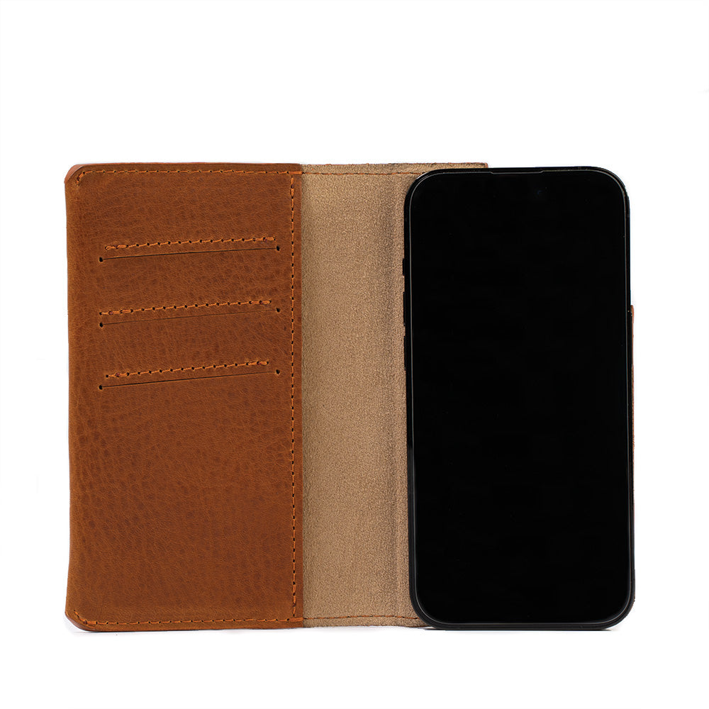 Kožené pouzdro typu Folio pro iPhone 16 s MagSafe – Minimalist 1.0