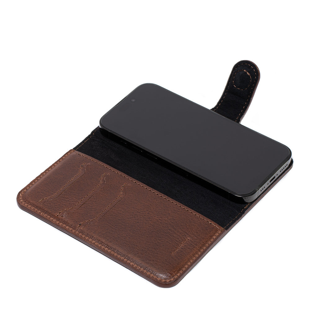 Luxusní kožené pouzdro typu Folio pro iPhone 16 s MagSafe – Classic 4.0