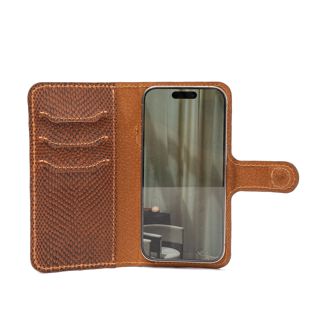 Luxusní kožené pouzdro typu Folio pro iPhone 16 s MagSafe – Classic 4.0