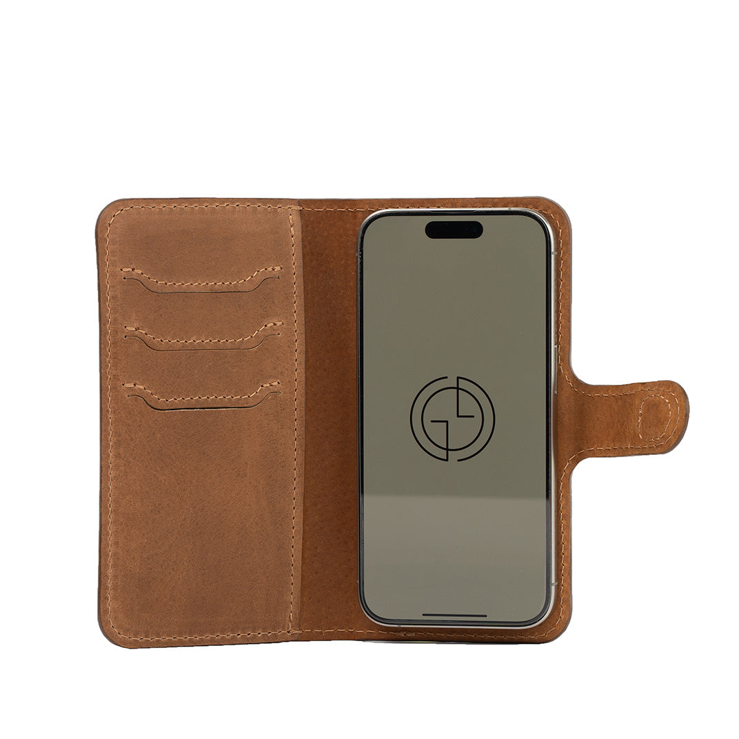 Luxusní kožené pouzdro typu Folio pro iPhone 16 s MagSafe – Classic 4.0