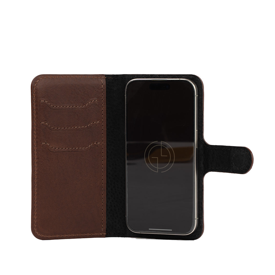 Luxusní kožené pouzdro typu Folio pro iPhone 16 s MagSafe – Classic 4.0