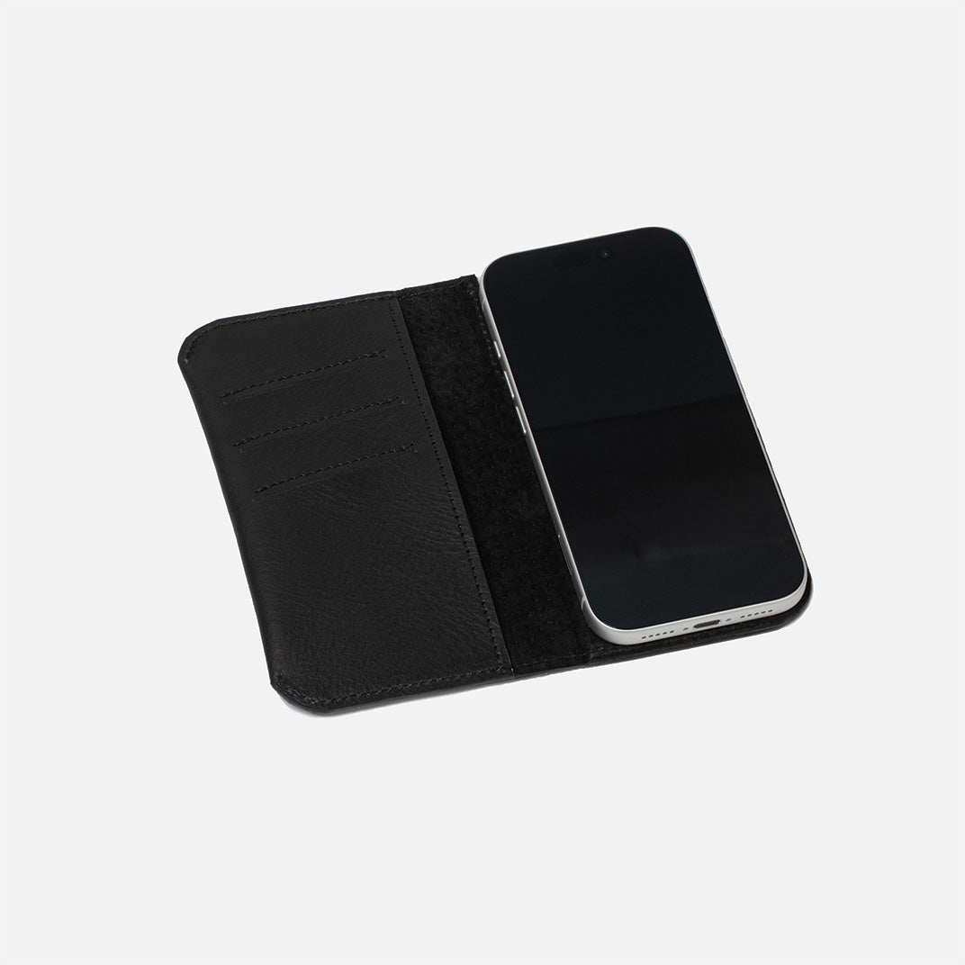 Luxusní kožené pouzdro typu Folio pro iPhone 17 s MagSafe – Minimalist 1.0