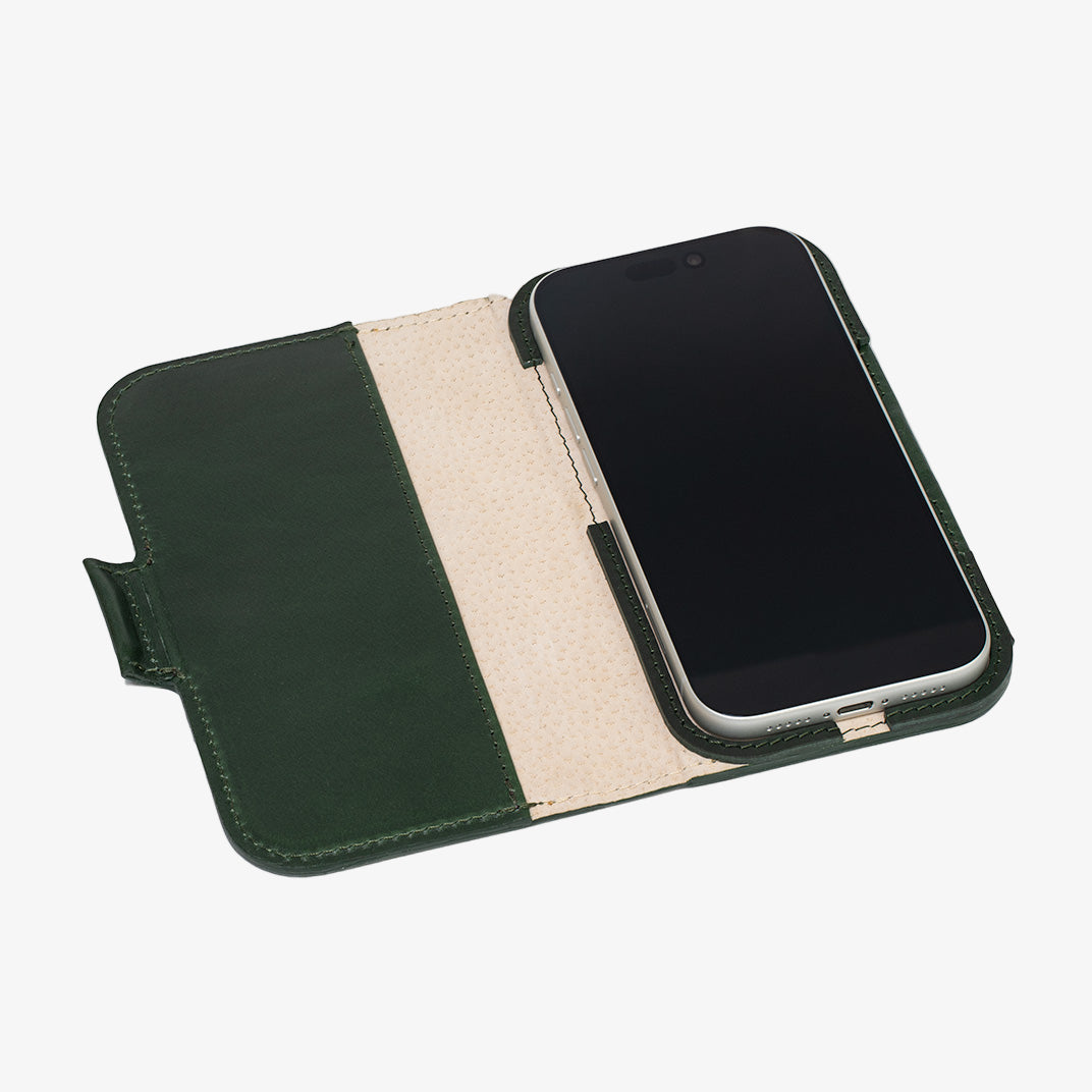 Kožené pouzdro typu Folio pro iPhone 17 – Classic 5.0 (MagSafe)