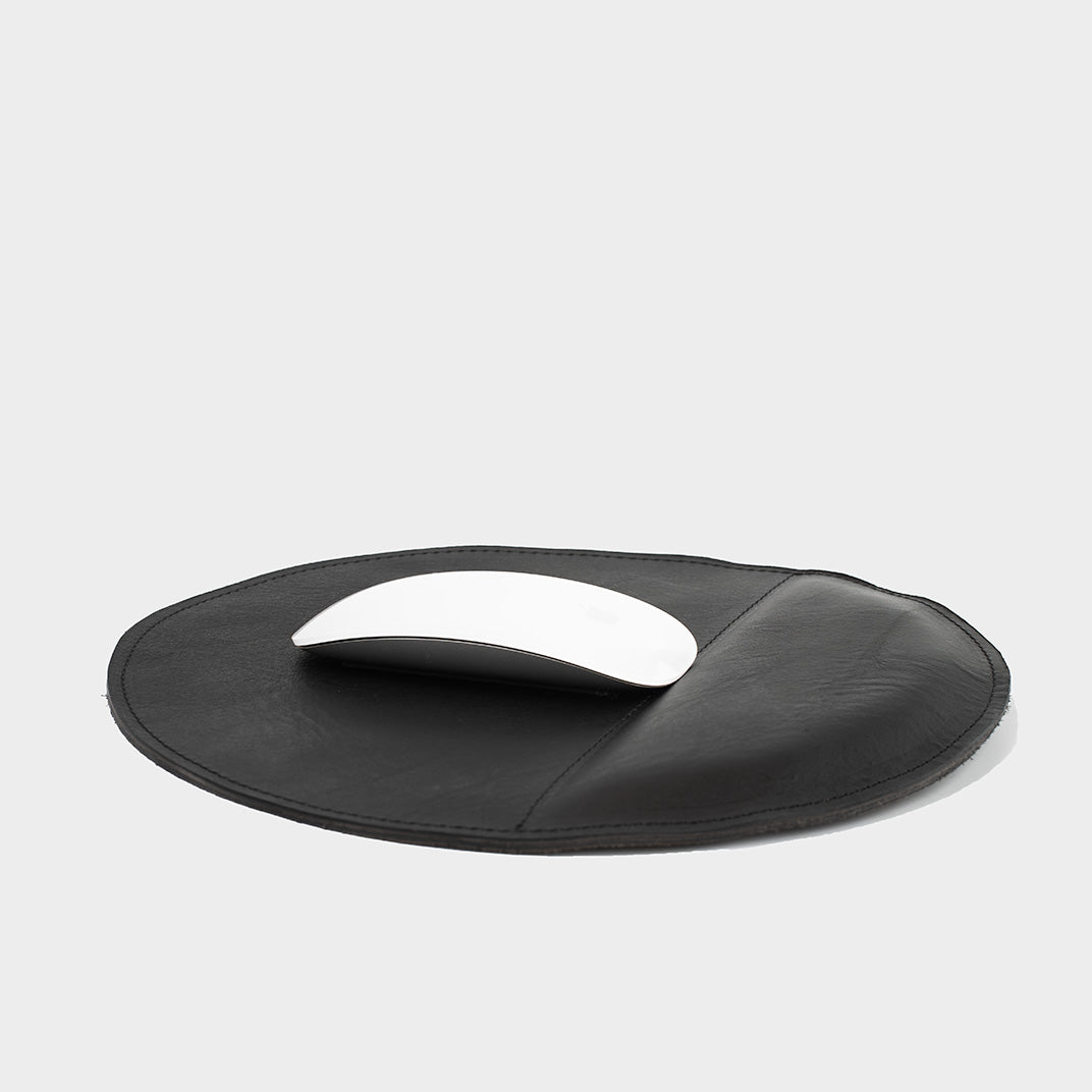 Full-Grain Leather Mouse Pad w/ wrist support-0