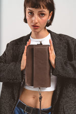 Leather Shoulder Bag - Curie (Gray)-1