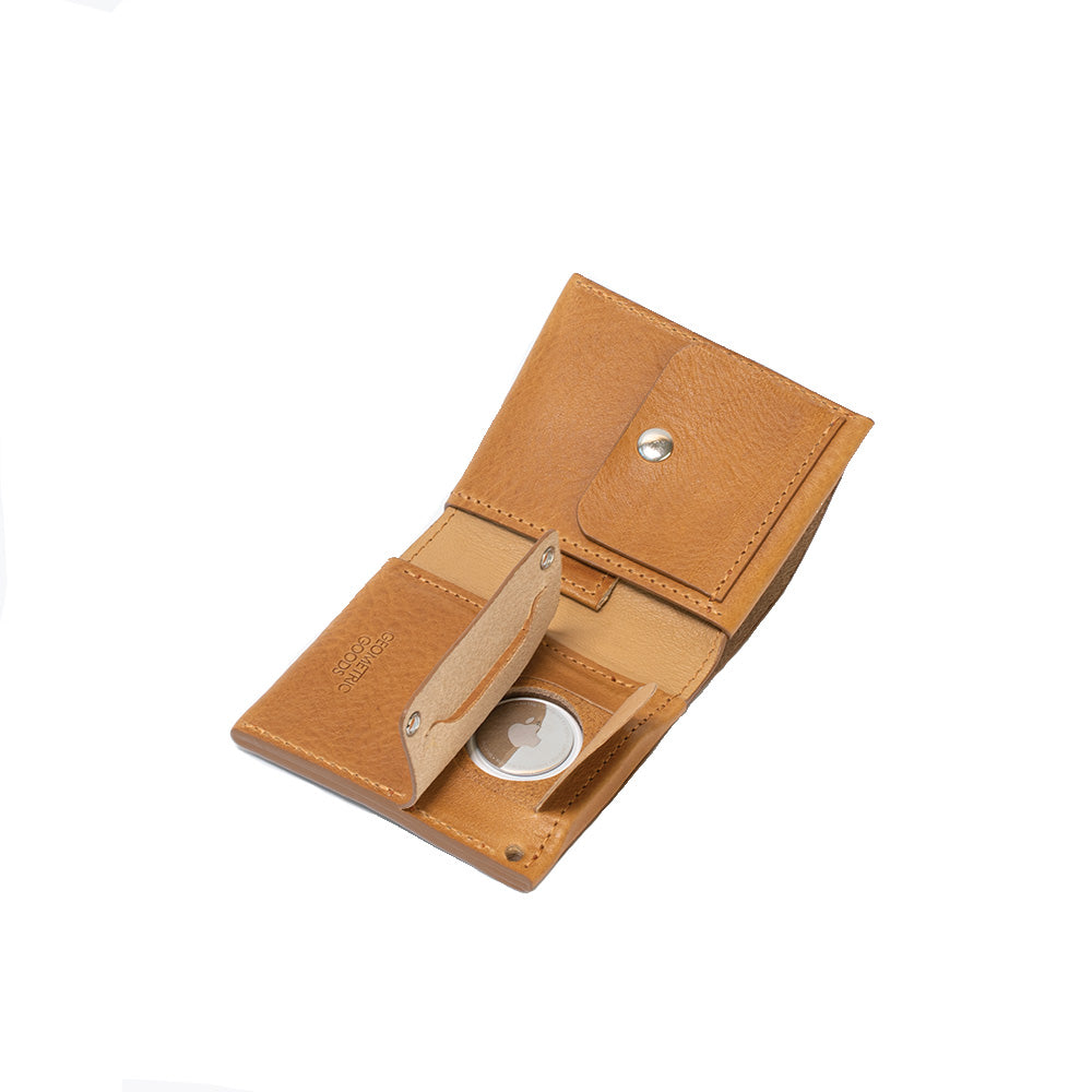 Kožená peněženka Billfold pro AirTag s mincovníkem – The Secure Classic