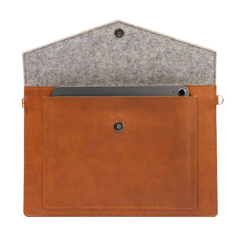 Kožená taška na MacBook s dedikovanou kapsou na iPad – The Duo Workspace