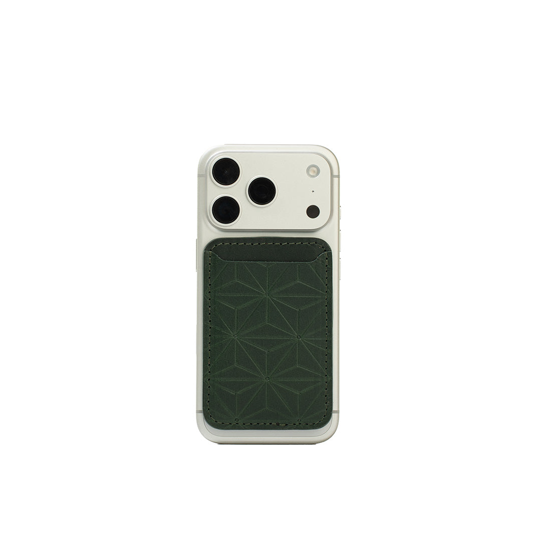 Kožená MagSafe peněženka – Geometric Flower Edition