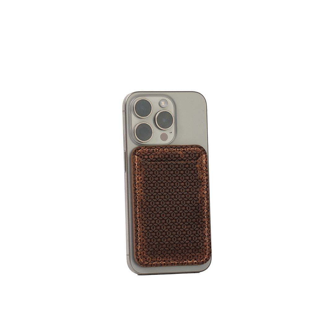 Leather Wallet compatible with MagSafe - Geometric Net-1