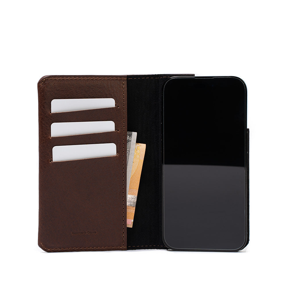Kožené pouzdro typu Folio pro iPhone 12 / 13 s MagSafe – Minimalist 1.0