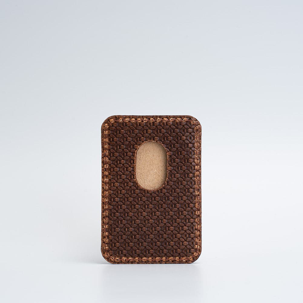 Leather Wallet compatible with MagSafe - Geometric Net-4
