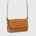 Leather Shoulder Bag - Curie  (Camel)-0