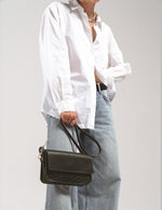 Leather Shoulder Bag - Curie  (Black)-1
