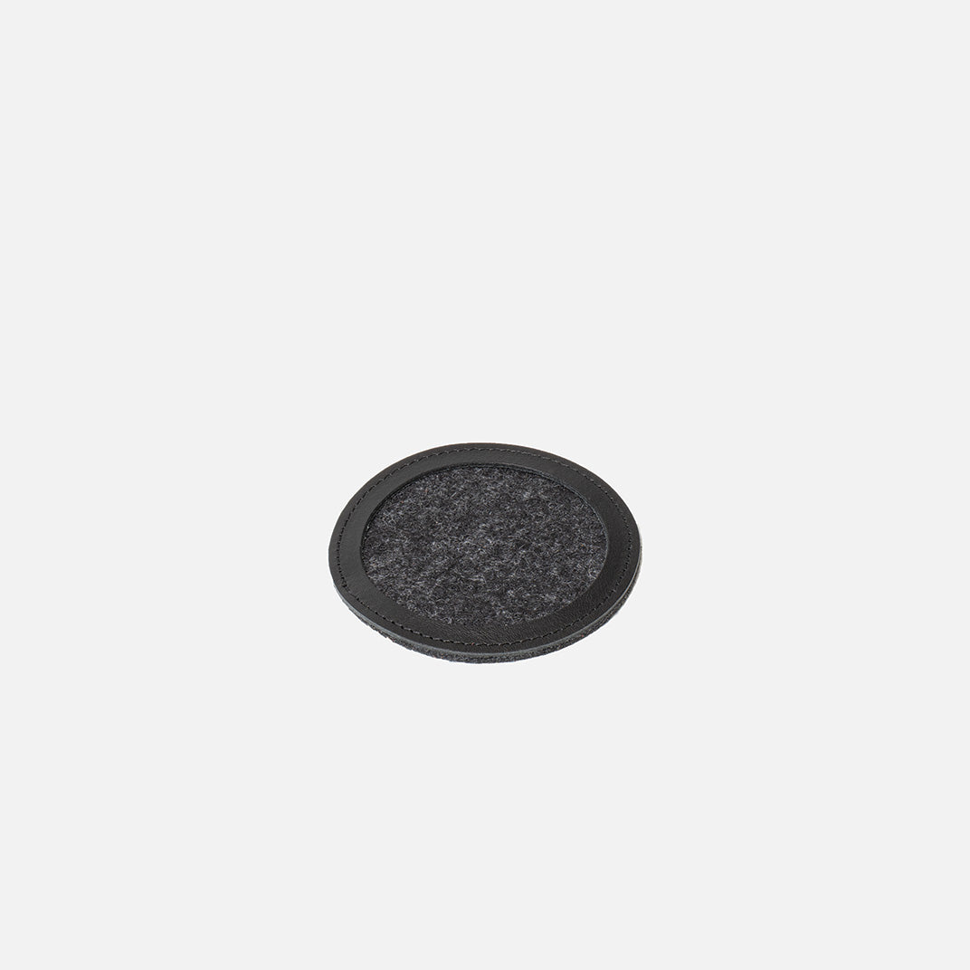 Wool Felt Coaster w/ Leather Rim-2